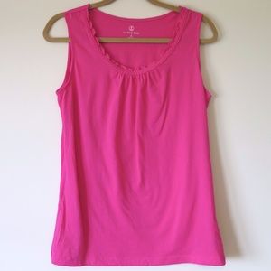 Land's End Bright Fuchsia Cotton Tank